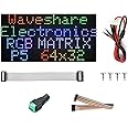 Waveshare RGB Full-Color LED Matrix Panel, 5mm Pitch, 64×32 Pixels, Adjustable Brightness, Compatible with Raspberry Pi 5/4B/3B/Zero/Zero W/Zero 2W/Pico/Pico W/Pico WH/ESP32
