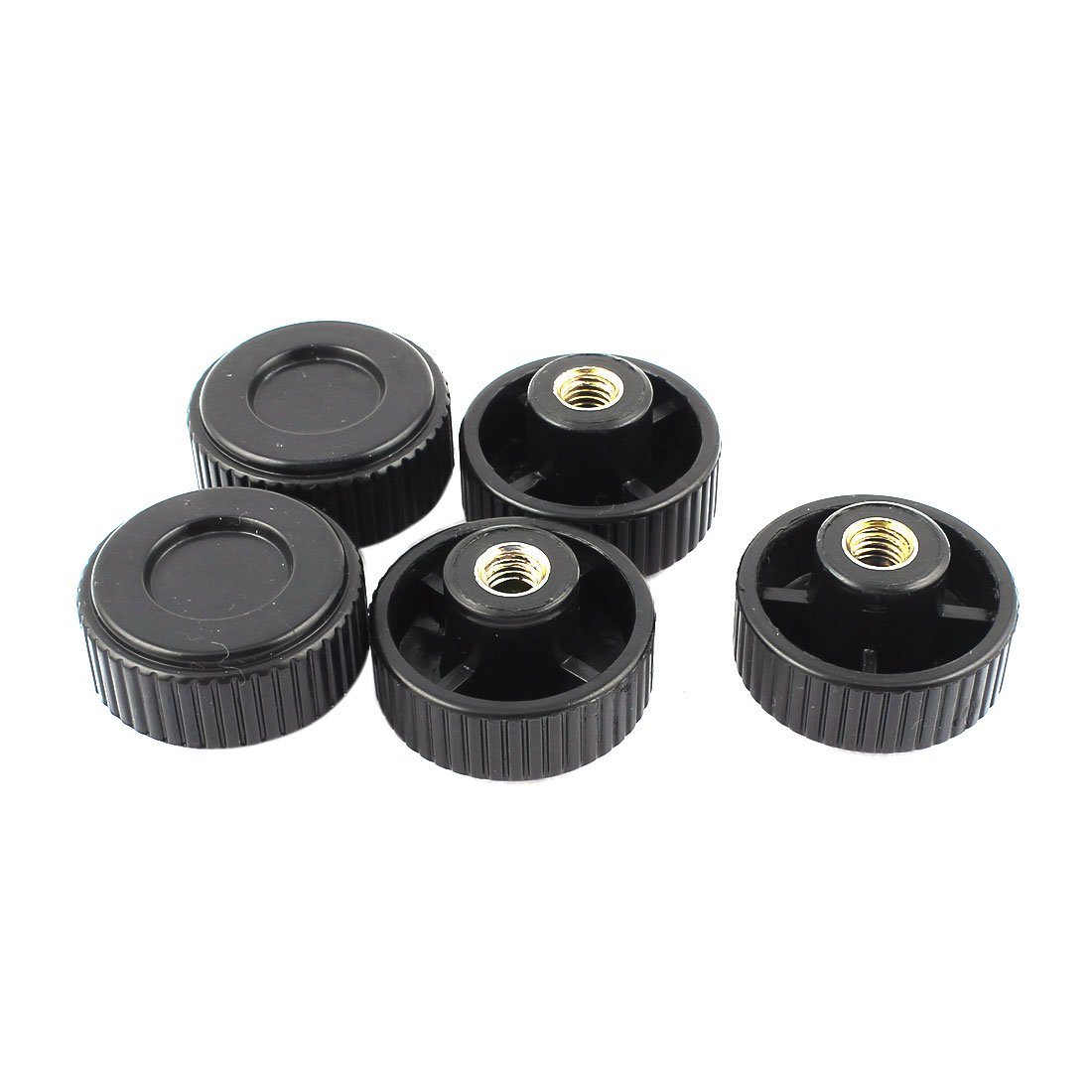 uxcell a15081300ux0523 M8 Female Thread 40 mm Head Diameter Clamping Knurled Knob Black (Pack of 5)