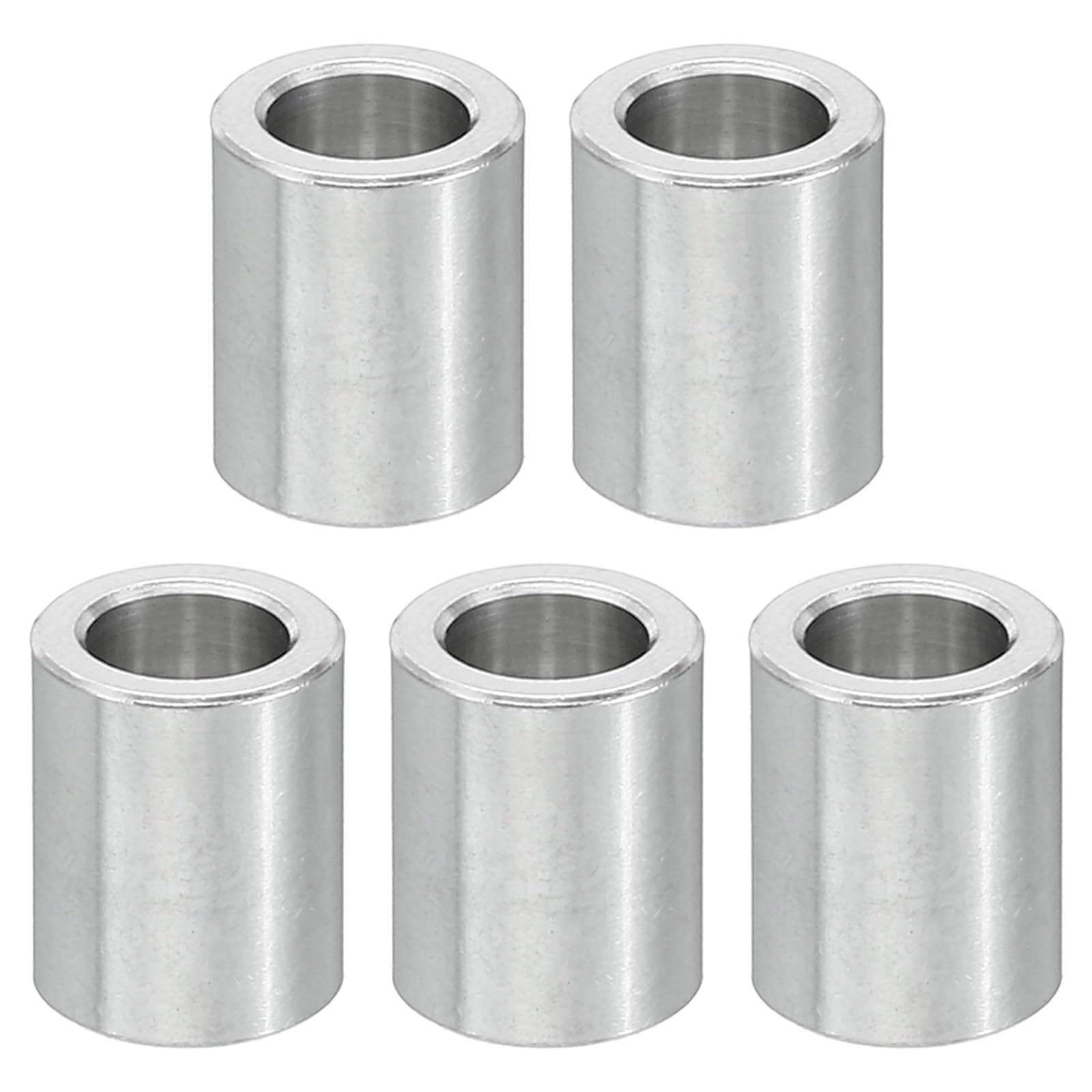 PATIKIL M5 Aluminum Spacers, 5 Pcs Metal Spacer Aluminum 5.2mm ID x 8mm OD x 10mm L Aluminum Spacer Screw Standoff Round for 1/5inch or M5 Screw Bolts