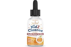 ZEO HEALTH Kidz Cleanse | Zeolite Detox for Kids | Development, Behavior, Energy and Gut Health Support Supplement | Easy to Take, Pure Liquid Zeolite Drops + Methyl B12 + D3 (Orange Flavor) - 2oz
