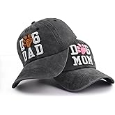 Vxchkerm 2 PCS Dog Mom & Dad Hat for Women & Men, Adjustable 3D Embroidered Dog Lover Baseball Cap
