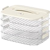 MANHONGYU 4-layer Food Storage Container, Dumpling Box,Cookie Container,Transparent Food Preservation Box for Kitchen and Refrigerator, Stackable Snack Container with Lid，Good Sealing,Heighten