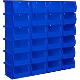 Akro-Mils 30210 AkroBins Plastic Storage Bins, Space-Saving Stackable Bins for Garage, Pantry, Craft Organization, 5" x 4" x 3", Blue, 24-Pack