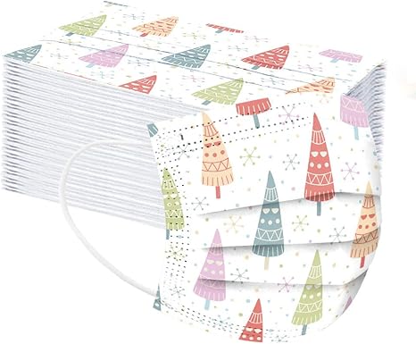 Amazon 男の子と女の子のための50個のクリスマスパターンバンダナ かわいい印刷ファッションコスチューム スポーツ安全アクセサリー Multicolor 人工観葉植物 オンライン通販