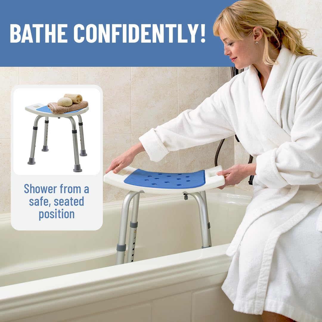 Dr.Kays Shower Chair for Inside Bathroom 350 lbs Shower Stool with Adjustable Height, Portable Heavy-Duty Bath Bench Padded Seat for Inside Tub Bathroom Chair for Elderly and Disabled FSA/HSA Eligible