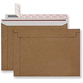 Bonfasvo Rigid Mailers 30 Pack 9.5 x 12.5 inches Brown Self Seal Stay Flat Bulk Cardboard Kraft No Bend Mailers Peel and Seal for Document Photos Pictures Papers Files CD