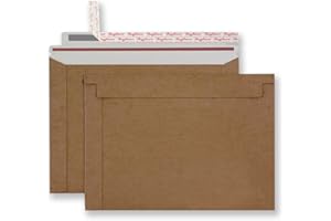 Bonfasvo Rigid Mailers 30 Pack 9.5 x 12.5 inches Brown Self Seal Stay Flat Bulk Cardboard Kraft No Bend Mailers Peel and Seal for Document Photos Pictures Papers Files CD