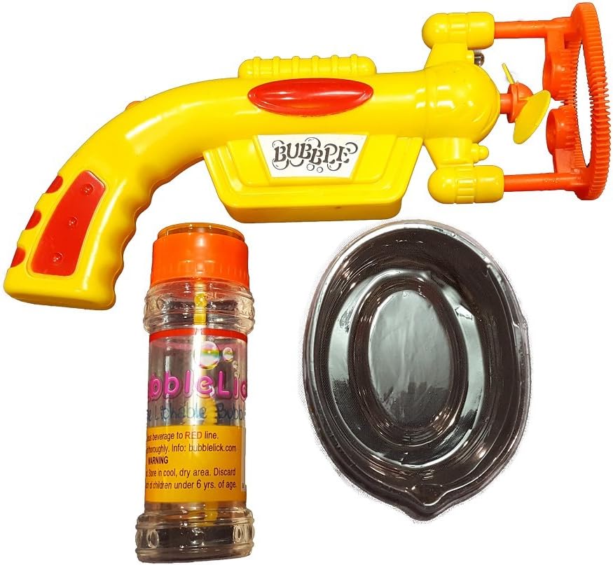 BubbleLick Edible Bubble Kit, Yellow Bubble Gun