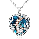 Fenthring Axolotl Necklace 925 Sterling Silver Axolotl Necklaces for Women Heart Animal Axolotls Pendant Lover Gifts