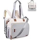 Pripher Diaper Bag Backpack Mommy Bag Large Capacity Diaper Backpack Travel Essential Baby Diaper Bag for Mom and Dad, Blue & Beige