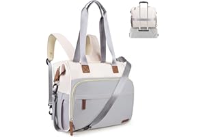 Pripher Diaper Bag Backpack, Mommy Travel Diaper Bag Tote with Shoulder Strap, Hospital Bag, Weekender Baby Bag for Mom