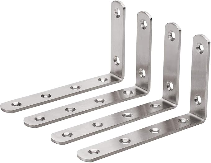 YUMORE L Bracket, 5" x 3" Max Load 35lb/15KG Heavy Duty Stainless