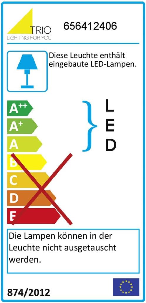Trio Leuchten 656412406 Cesar A+ LED Ceiling Light, Metal, 24 Watt, Integrated, Chrome, Switch Dimmer, 40 x 40 x 3 cm - Image 5
