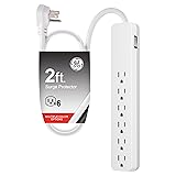 GE Pro 6-Outlet Surge Protector, 2 Ft Extension