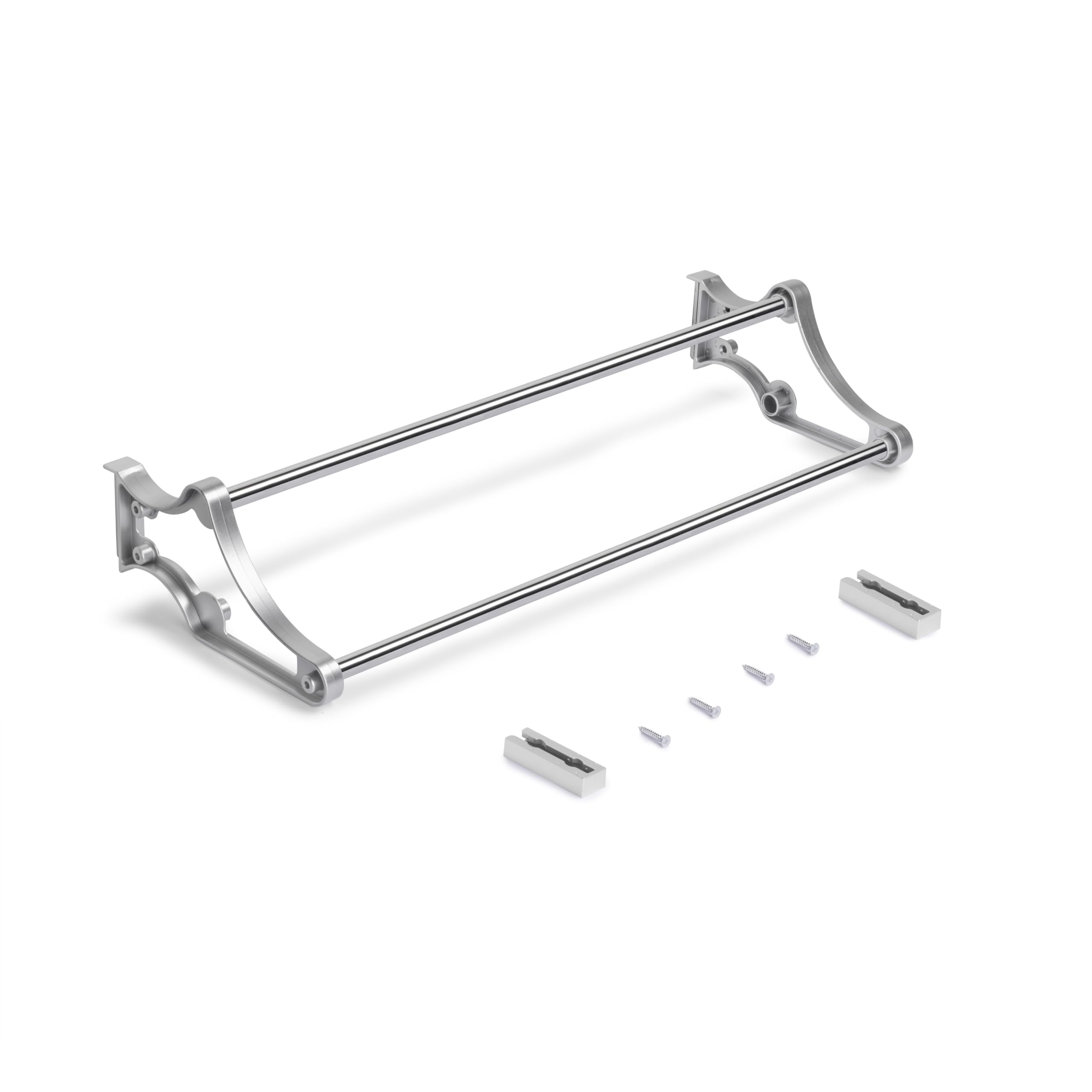 Emuca - Self shoe rack for inside wardrobe, Silver painted, Steel and Plastic