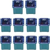Ywdiml 10 Pack 58 V 20 A Low-Profile Micro Cartridge Fuses | PA66 shells, push-in replacement, overload and short-circuit protection, fits cars trucks SUVs and RVs, electrical parts