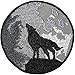 The Lone Wolf Full Moon Shadow Size 3 Inch.Biker Heavy Metal Horror Punk Emo Rock DIY Logo Jacket Vest shirt hat blanket backpack T shirt Patch Embroidered Appliques Symbol Badge Cloth Sign Costume
