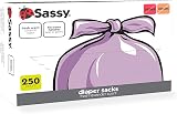 Sassy 250 Count Disposable Diaper Sacks, Lavender Scented, Easy-To-Tie, Diaper Disposal or Pet Waste Bags