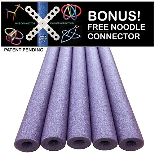 Oodles of Noodles Foam Pool Swim Noodles, 52 inch (5 Pack) - Black - Thumbnail 5