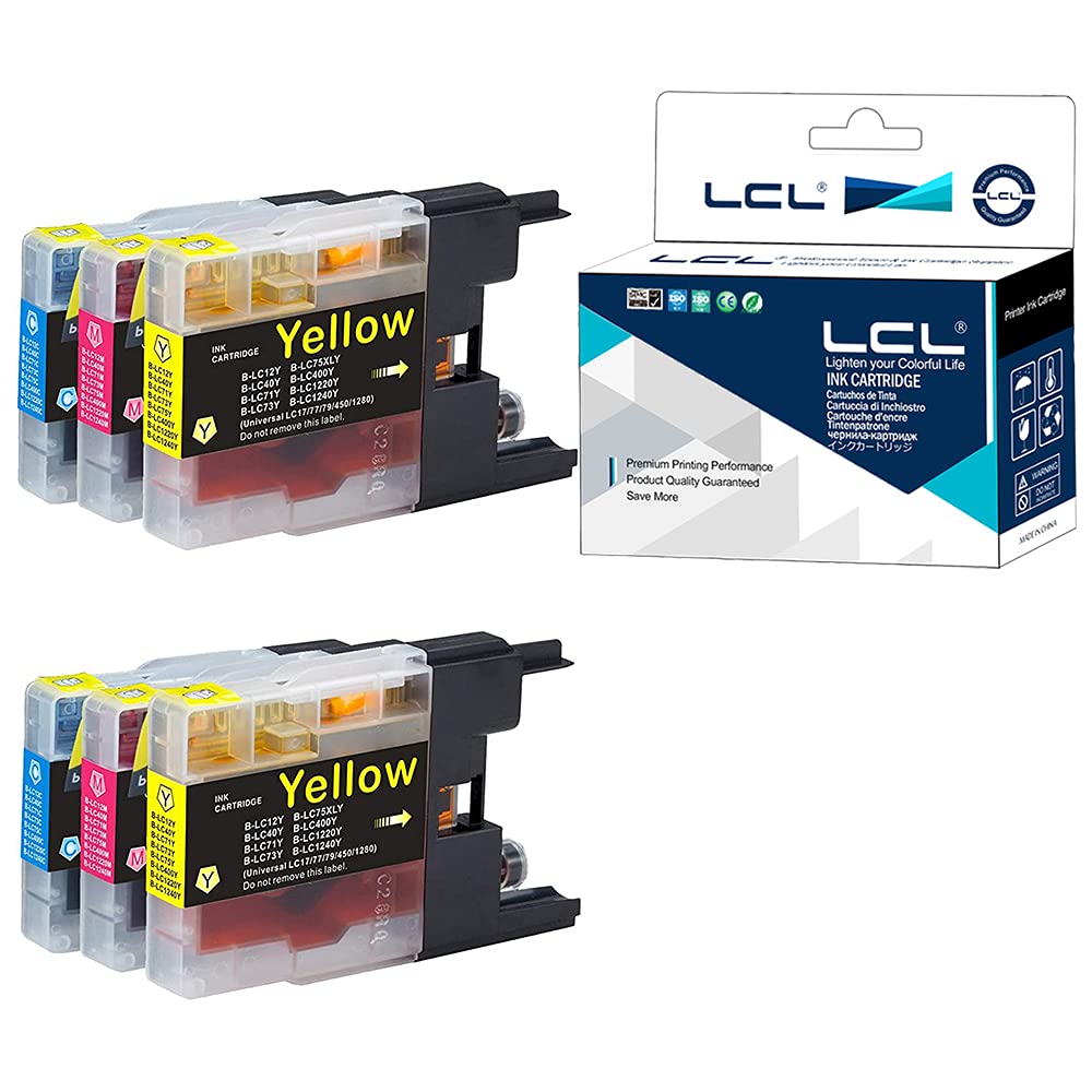 LCL LC1280 Ink Cartridge Replacement for Brother LC1220 LC1240 LC1280 LC1240C LC1280C LC1240M LC1280M LC1240Y LC1280Y for MFC-J6510DW MFC-J6710DW MFC-J6910DW MFC-J5910CDW DCP-J525W (2C 2M 2Y)