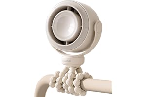 SWEETFULL Portable Stroller Fan, Pinch-Proof Baby Fan, 10H Battery, 5-Speed Quiet Mini Clip on Fan, USB-C Rechargeable with L