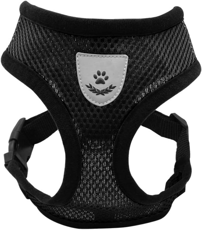 SpeedPets Reflective Breathable Mesh Small Dog Pet Harness Puppy Vest (Small, Black)
