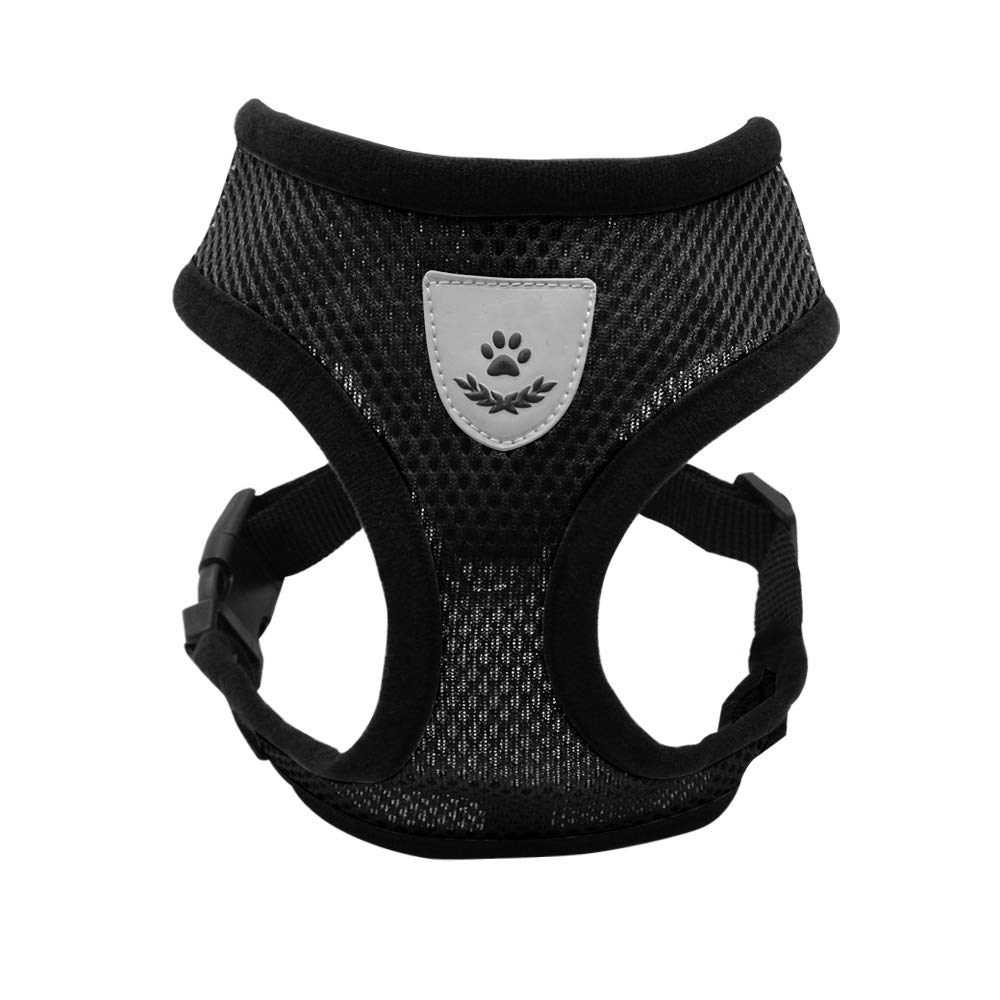 SpeedPets Reflective Breathable Mesh Small Dog Pet Harness Puppy Vest (Small, Black)