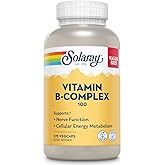 SOLARAY Vitamin B Complex 100 mg, 275 VegCaps | Cellular Energy, Heart, Nerve &amp; Red Blood Cell Support - Complete B Complex with Choline &amp; Inositol - 275 Servings - Vegan