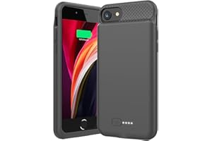 ATGIH Battery Case for iPhone 6/6s/7/8/SE (2020/2022), Real 6000mAh Charging Case with 360°Protection and Rechargeable Extended Battery Charger Case 4.7inch (Black)