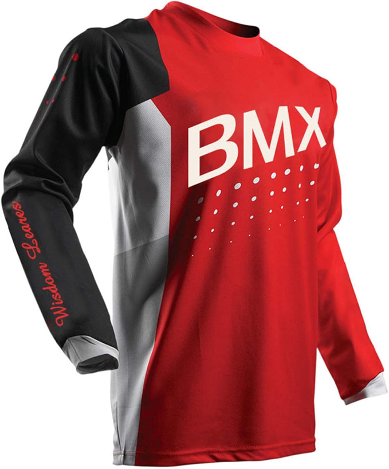 Wisdom Leaves Men's Cycling Jersey Long Sleeve Mountain Bike Jersey BMX Moisture-Wicking T-Shirt: Clothing