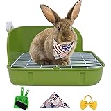 Humorous.P Rabbit Litter Box - Pet Corner Litter Box Cage Potty Trainer Rectangular Plastic Material