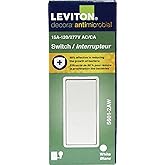 Leviton 15 Amp Decora Antimicrobical Wall Switch Single-Pole, 5601-2AW, White