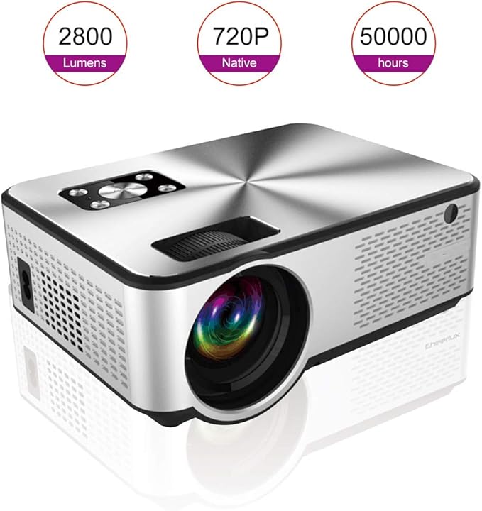 QLPP Mini proyector, 720P y 180 de Pantalla admitido, 2800 Lux ...