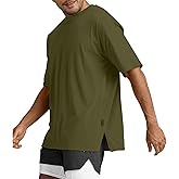 Men's Oversized Workout T-Shirts Lightweight Quick Dry Short Sleeve Tshirts Crew Neck Loose Fit Athletic Tops