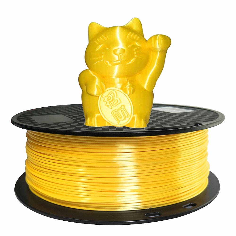 CC3D Silk Gloss Yellow 1.75mm 1KG 3D Printer Filament, Silk Shiny Metallic Yellow PLA FDM 3D Printing Material