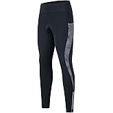 Women's Cycling Pants 3D Padded Compression Tight, Long Bike Bicycle Pants with Wide Waistband