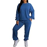 Nimsruc Two Piece Outfits For Women Sweatsuits Sets Casual Long Sleeve Pullover Pocket Jogging Suits Matching Clothing