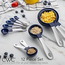 COOK WITH COLOR 12 PC Measuring Cups and Measuring