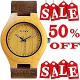 Wood Watch - Wrist Wooden Watch For Men and Women - Lightweight Mens Watches Analog Quartz - Watch Men