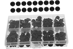FONDOTIN 150Pcs Black Locking Pin Backs with Transparent Storage Case Non-slip Rubber Lapel Badge Backs for