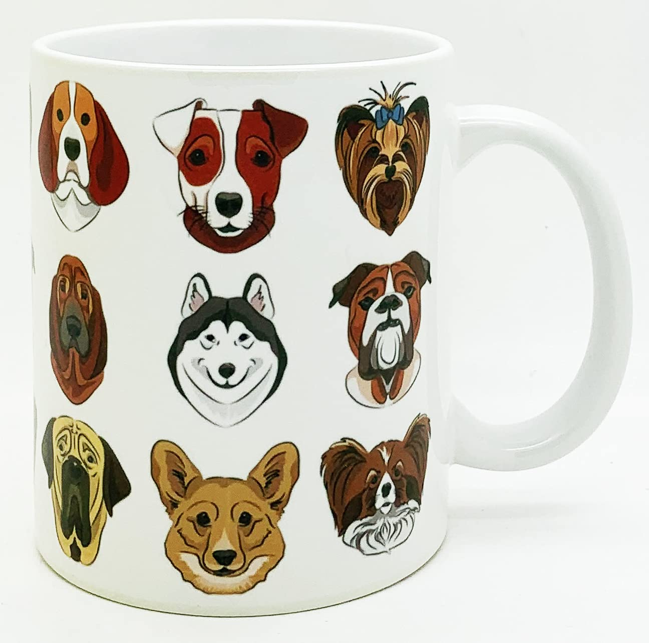 Half a Donkey Breeds of Dog Faces Mug
