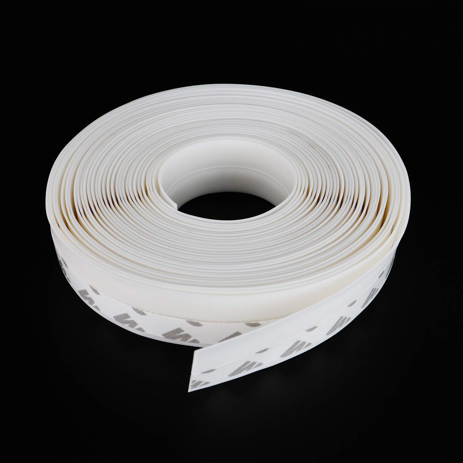 Photo 1 of Door Weather Stripping Door Seal Strip, 26 FT Silicone Sealing Tape for Door Draft Stopper Adhesive for Doors, Windows and Shower Glass Gaps(White, 25mm)