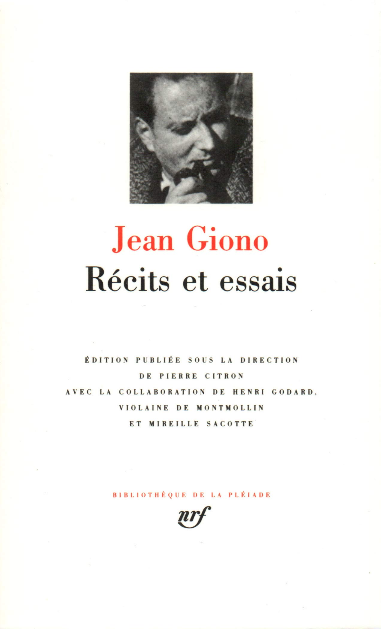 Amazon Fr Giono Recits Et Essais Giono Jean Livres