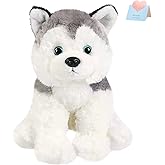 BSTAOFY 12'' Husky Stuffed Animal Realistic Puppy Dog Soft Plush Toys Adorable Birthday Valentines Christmas Festivals Gifts for Kids Toddlers Boys Girls