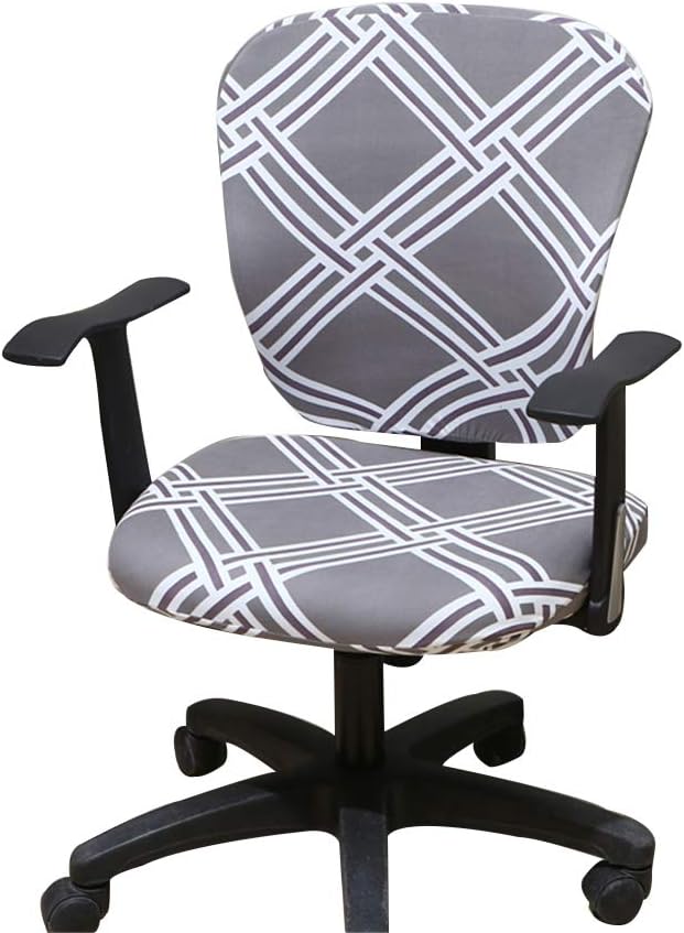 Jinzio Computer Office Chair Cover - Split Protective & Stretchable Cloth Polyester Universal Desk Task Chair Chair Covers Stretch Rotating Chair Slipcover, Smoky Grey