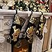 WEWILL 18'' Luxury Gold Christmas Stockings Shiny Bag for Kids, Family, Set of 3,Santa, Snowman, Reindeer