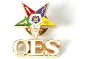 EASTERNSTAR Eastern Star Shield Star with OES Letters - Order of the Eastern Star Lapel Pin