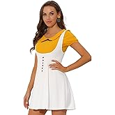 Allegra K Women's Cottagecore Dress Spaghetti Strap Pinafore Dresses for Women