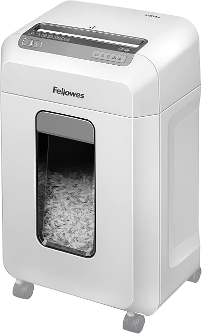 Fellowes 12Ms Mini-Cut Shredder 12 Sheets 4 x 12 mm 23 L Bin SafeSense Auto