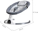 HoldOneLight Adjustable Height Baby Swing with Bluetooth 5 Speeds 3 Seats Grey view 8